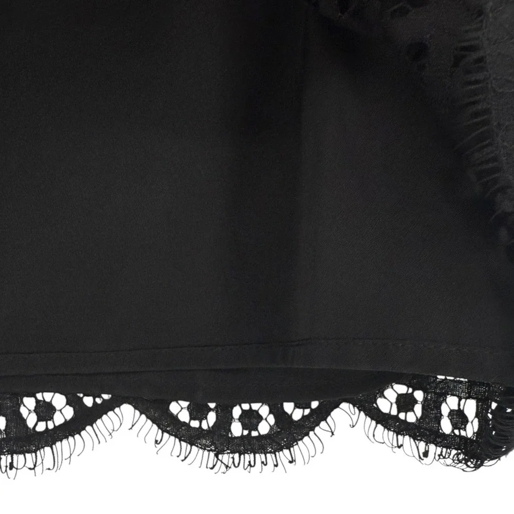J. Crew Women's Black Eyelet Lace 3/4 Sleeve Blouse‎ Top Size 8 Preppy Feminine